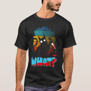Gruselige Katze mit Messer Blutverschmiert Horror T-Shirt