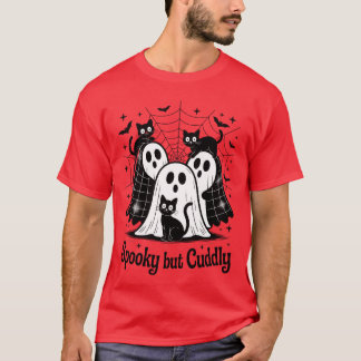 Gruselige Katze und gespenstisches Webdesign Freun T-Shirt