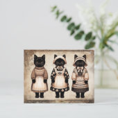 Gruselige Katzen Junk Journal Postkarte (Stehend Vorderseite)