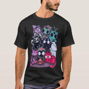 gruselige Katzen Pastell Goth dunkles Halloween-Ko T-Shirt