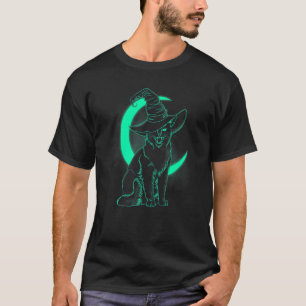Gruselige Katzenhexenhut Halloween-Katze T-Shirt
