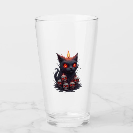Gruselige Katzenkerze Glas (Vorderseite)