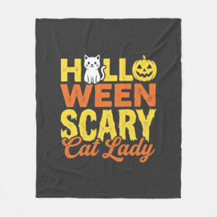 Gruselige Katzenlady Halloween-Design_1 Fleecedecke