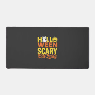Gruselige Katzenlady Halloween-Design_1 Schreibtischunterlage