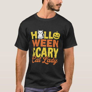 Gruselige Katzenlady Halloween-Design_1 T-Shirt