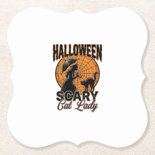 Gruselige Katzenlady Halloween Hexe Web Vintage-Sh Untersetzer