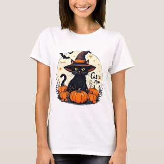 Gruselige Katzenmutter Halloween T-Shirt – Süße sc