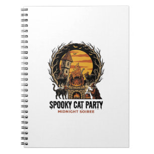 Gruselige Katzenparty Vintage Gravur Halloween-Shi Notizblock