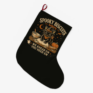 Gruselige Kekse Bäckerei Schwarze Katze Halloween Großer Weihnachtsstrumpf