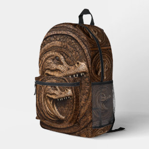 Gruselige Kiefer: Australischer Krokodil Holz Druc Bedruckter Rucksack
