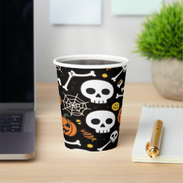 Gruselige Knochen und Skelette für Halloween Pappbecher
