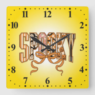 Gruselige Kokette Halloween-Ästhetik-66166 Quadratische Wanduhr