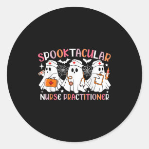 Gruselige Krankenpflegerin lustiges Halloween Co Runder Aufkleber