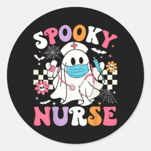 Gruselige Krankenschwester Halloween Geist Cute Gr Runder Aufkleber