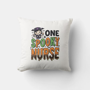 Gruselige Krankenschwester Halloween Vintage Gravu Kissen