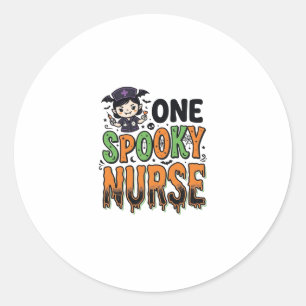 Gruselige Krankenschwester Halloween Vintage Gravu Runder Aufkleber
