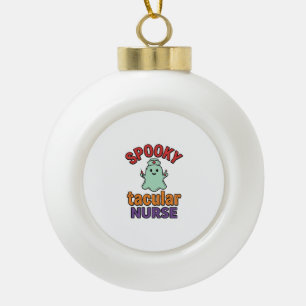 Gruselige Krankenschwester Halloween Vintage Vecto Keramik Kugel-Ornament