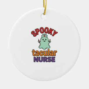 Gruselige Krankenschwester Halloween Vintage Vecto Keramik Ornament