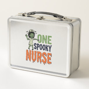Gruselige Krankenschwester Halloween Vintage Vekto Metall Brotdose