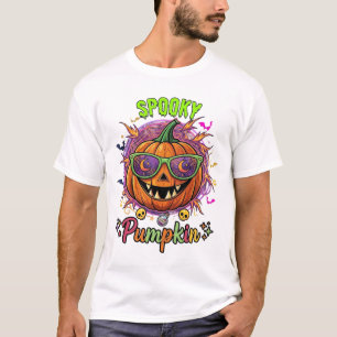 Gruselige Kürbis-Sonnenbrille Mond Spinnweben Tote T-Shirt