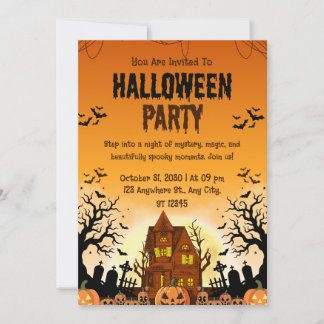 Gruselige Kürbisschnitzerei Halloween-Party-Einlad Einladung