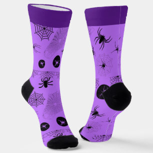 Gruselige Lavendel- und schwarze Halloween-Socken  Socken