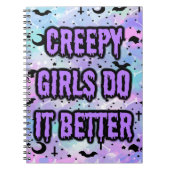Gruselige Mädchen Notizblock (Vorderseite)