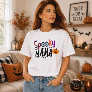Gruselige Mama Augapfel-Kürbis Halloween-Typografi Tri-Blend Shirt