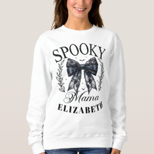 Gruselige Mama Halloween Coquette Bogen Benutzerde Sweatshirt