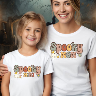Gruselige Mama Retro-Halloween-Mommy-und-Mich-Pass T-Shirt