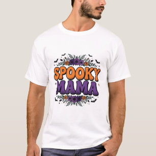 Gruselige Mama Retro Halloween-Typografie-Kunst T-Shirt