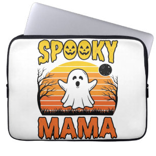 Gruselige Mama Vintage Geist Halloween-Shirt Desig Laptopschutzhülle