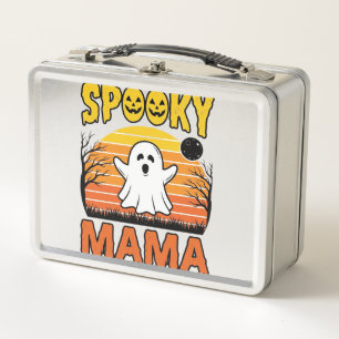 Gruselige Mama Vintage Geist Halloween-Shirt-Desig Metall Brotdose