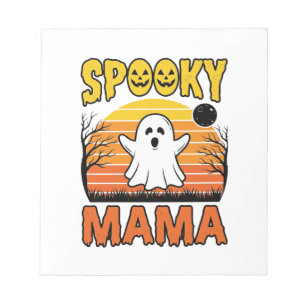 Gruselige Mama Vintage Geist Halloween-Shirt-Desig Notizblock