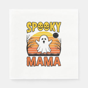 Gruselige Mama Vintage Geist Halloween-Shirt-Desig Serviette