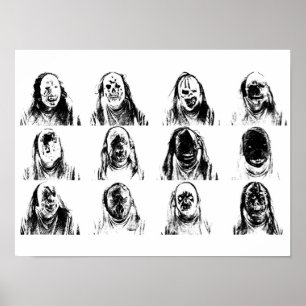 Gruselige Masken Poster