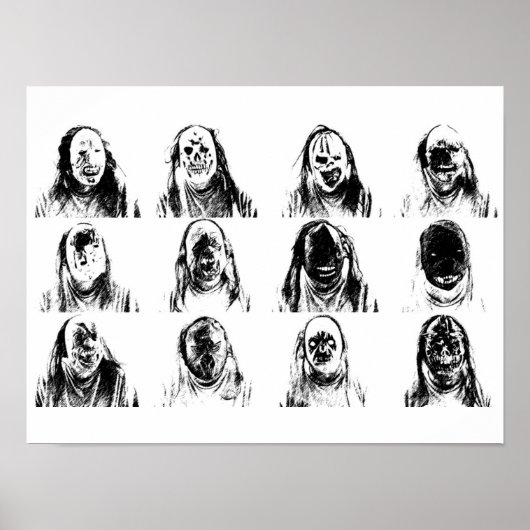 Gruselige Masken Poster (Vorne)