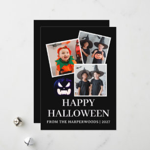Gruselige Mehrfach-Foto geneigte Polaroid Frohes H Feiertagskarte