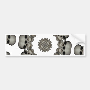 Gruselige menschliche Schädel-Mandala Autoaufkleber