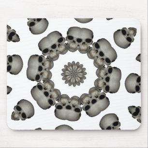 Gruselige menschliche Schädel-Mandala Mousepad