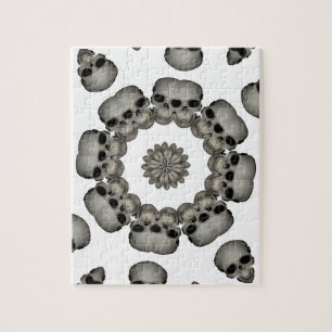 Gruselige menschliche Schädel-Mandala Puzzle