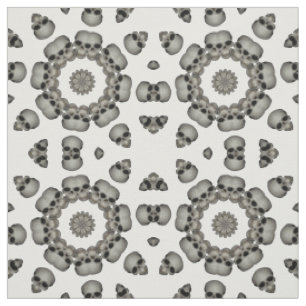Gruselige menschliche Schädel-Mandala Stoff
