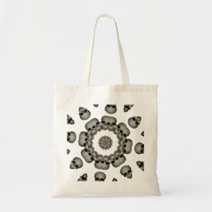 Gruselige menschliche Schädel-Mandala Tragetasche