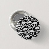 gruselige menschliche Schädelmuster Horror gotisch Button (Vorne & Hinten)