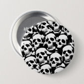 gruselige menschliche Schädelmuster Horror gotisch Button (Vorne & Hinten)