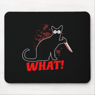 Gruselige mordende Katze mit Messer Katze was_ Hal Mousepad