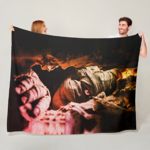 Gruselige Mumien-Wandkunst – Dunkler Horror-Porträ Fleecedecke