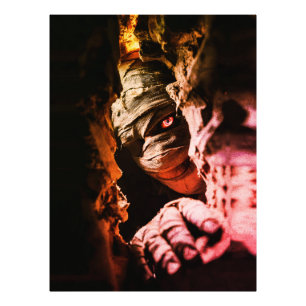 Gruselige Mumien-Wandkunst – Dunkler Horror-Porträ Fotodruck