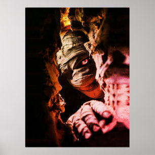Gruselige Mumien-Wandkunst – Dunkler Horror-Porträ Poster
