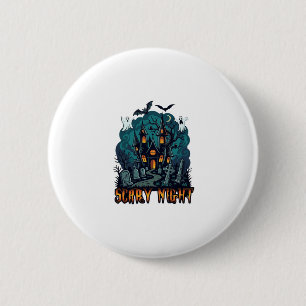 Gruselige Nacht Geisterhaus Gräber Friedhof Button